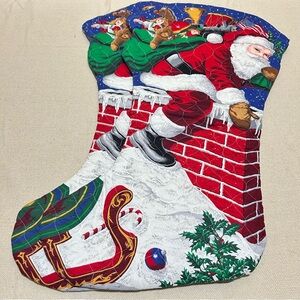 2 Giant Quilted Christmas Stockings 32”